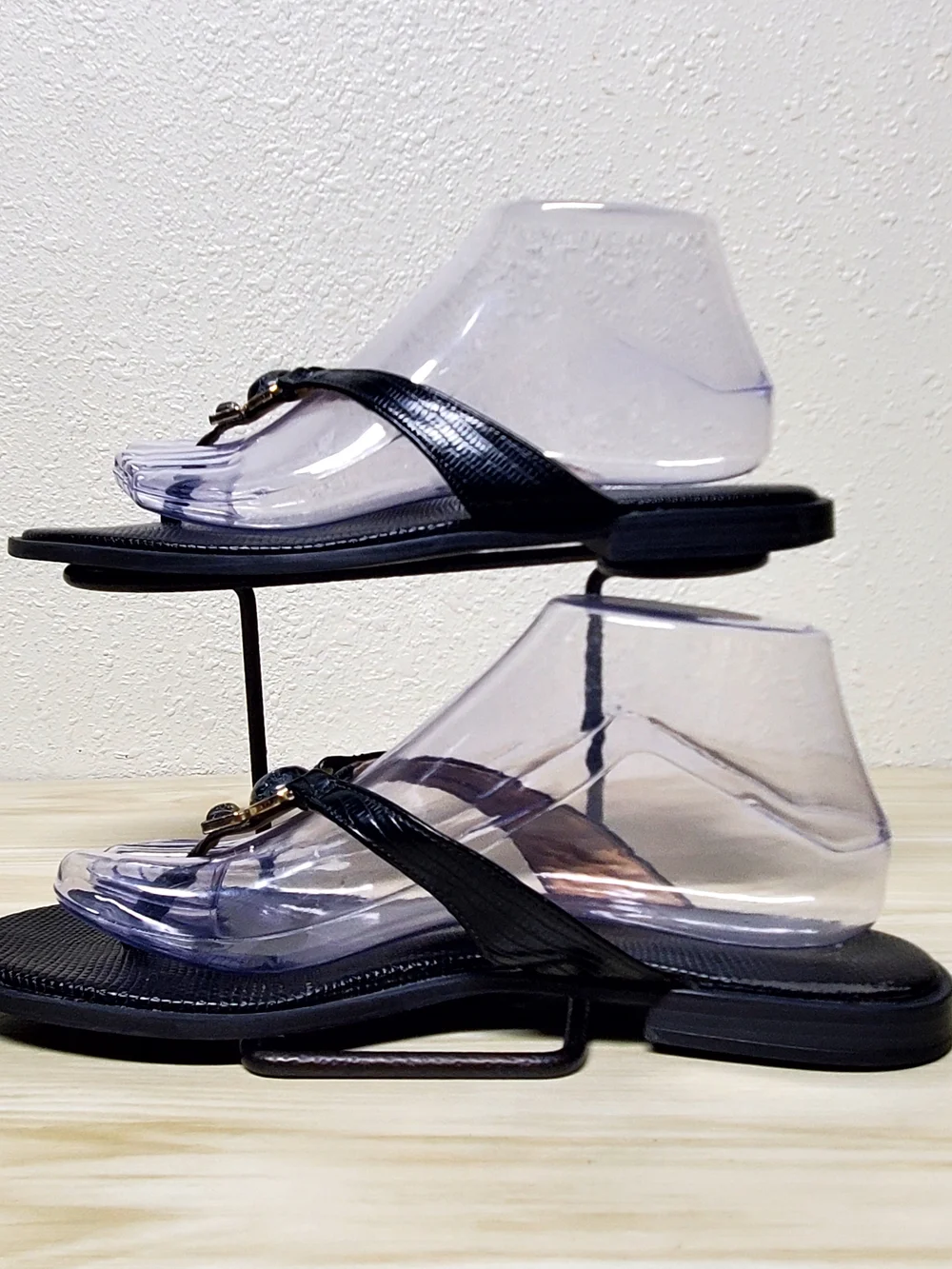 Naturalizer Black Thong Sandals with Gem Accent - Picture 6 of 10
